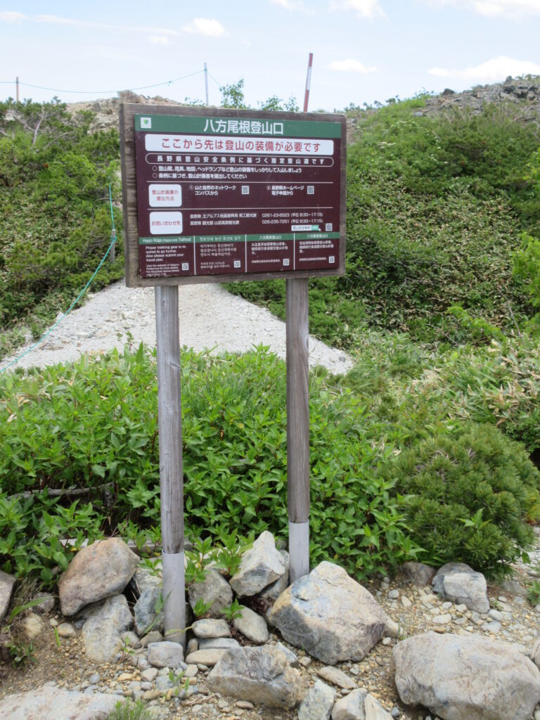登山道に「登山装備」を呼びかける看板を設置しました！ | 北アルプス