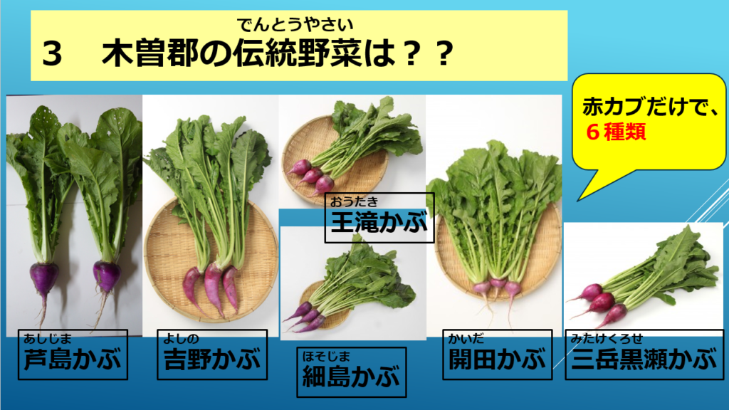 「信州の伝統野菜」食育授業を実施しました！ | 是より木曽路