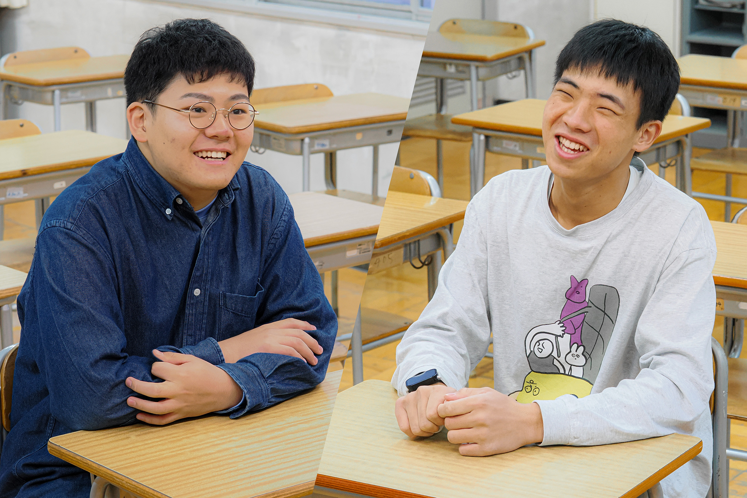 ハキハキと答えるしっかり者の二人